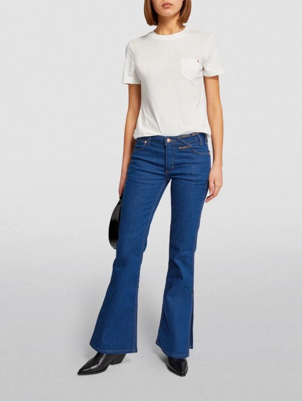 Staud + Wrangler the flare split hem jeans dark wash  26x32 BNWOT